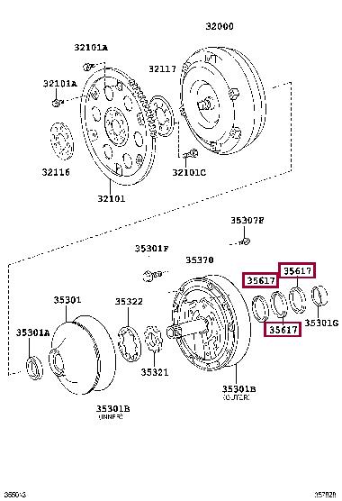 Toyota 35617-60020 Ring sealing 3561760020