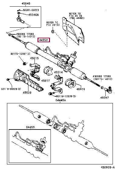 4425002020 Toyota Steering Gear