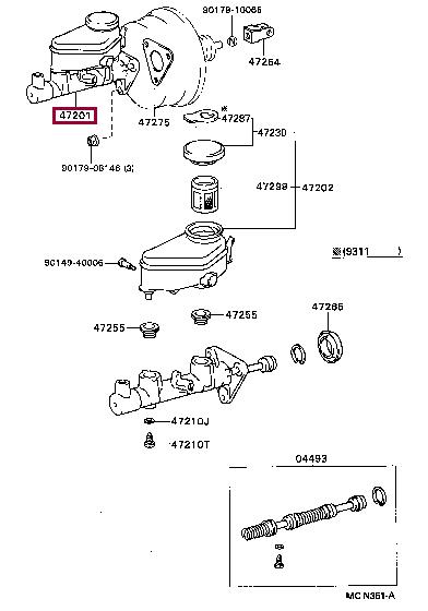 Toyota 47201-1A410 Brake Master Cylinder 472011A410