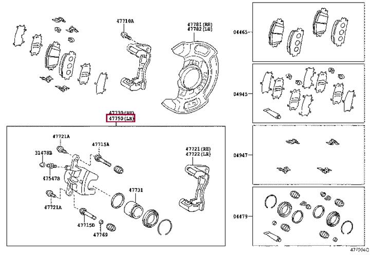 Toyota 47750-12A10 Brake Caliper 4775012A10 4775012A10 Toyota Brake Caliper
