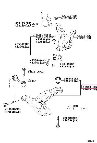 Toyota 48068-05041 Track Control Arm 4806805041