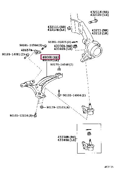Toyota 48068-48010 Track Control Arm 4806848010