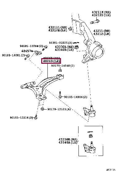 Toyota 48069-48010 Track Control Arm 4806948010