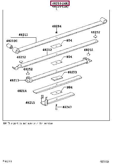 482100K251 Toyota Leaf spring