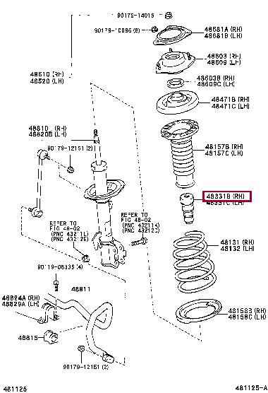 Toyota 48331-28040 Rubber buffer, suspension 4833128040