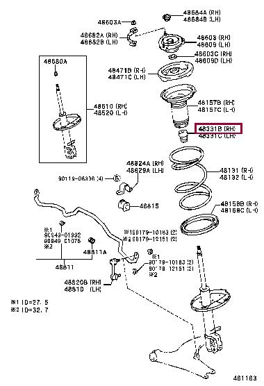 Toyota 48331-42010 Rubber buffer, suspension 4833142010
