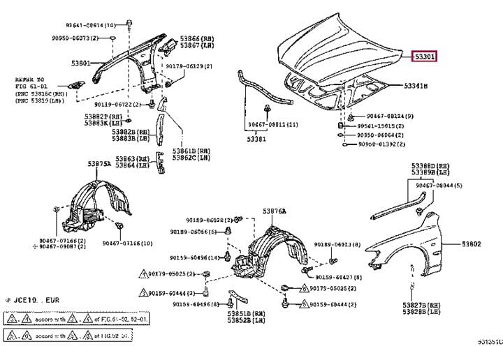 5330153020 Toyota Hood