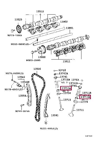 Toyota 90913-02115 Seal, valve stem 9091302115