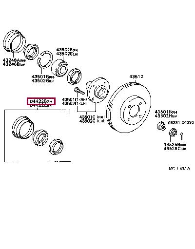 Toyota 04422-12100 Repair kit for front wheel hub seals 0442212100