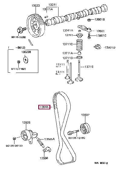 Toyota 13568-YZZ24 Timing belt 13568YZZ24