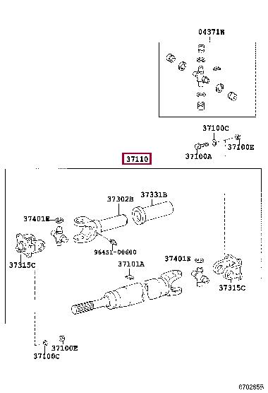 3711060C10 Toyota Propeller shaft
