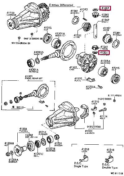 4135112010 Toyota Differential washer support