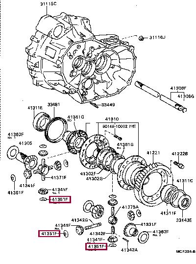 4135120020 Toyota Differential washer support