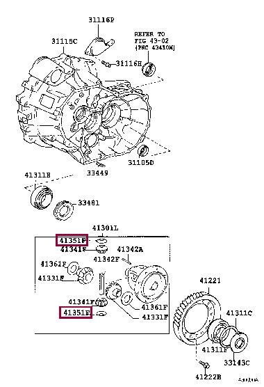 4135130060 Toyota Differential washer support