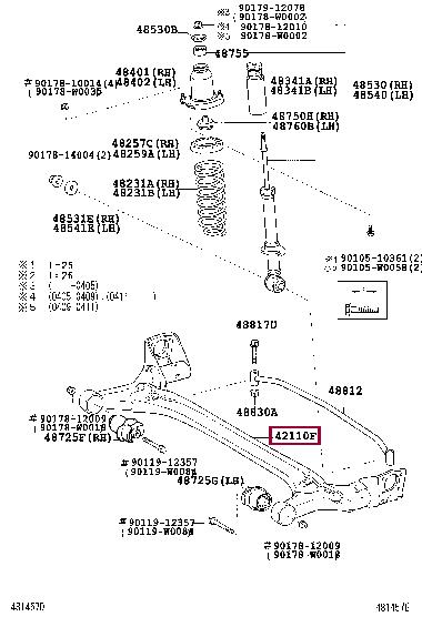 Toyota 42101-32040 Rear beam 4210132040