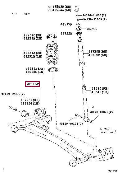Toyota 42110-0D141 HINTERACHSKOERPER 421100D141 421100D141 Toyota HINTERACHSKOERPER