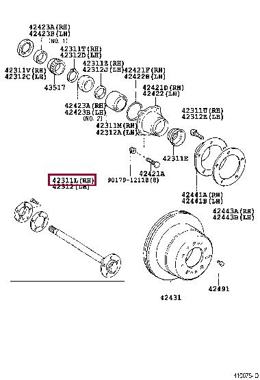 4230160901 Toyota Right axle shaft
