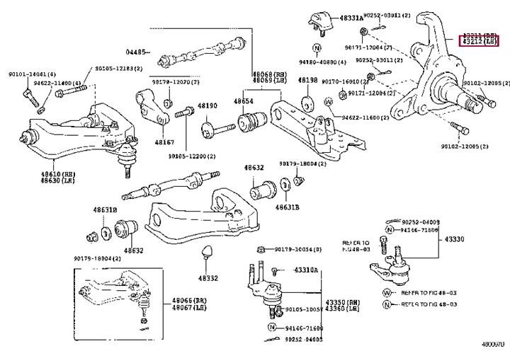 4321226090 Toyota Knuckle swivel
