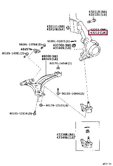 4321233070 Toyota Knuckle swivel