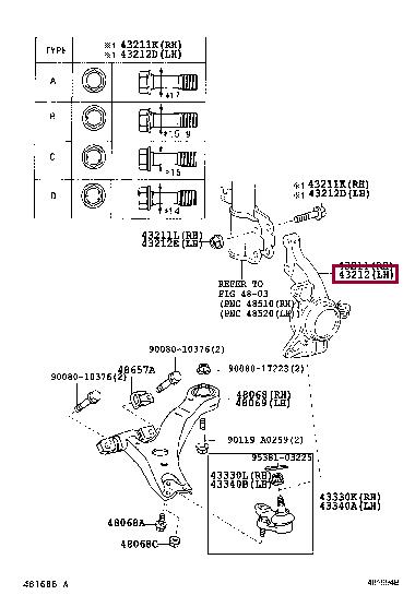 Toyota 43212-AA010 Auto part 43212AA010 43212AA010 Toyota Auto part