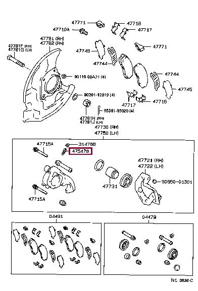 Toyota 47547-04010 Fitting for bleeding the brake system 4754704010