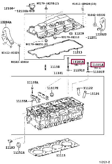 Toyota 90910-02145 Cylinder Head Bolts Kit 9091002145