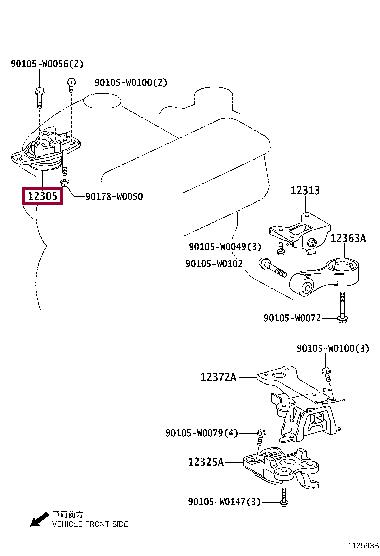 Toyota 12305-0Q010 Engine mount right 123050Q010 123050Q010 Toyota Engine mount right