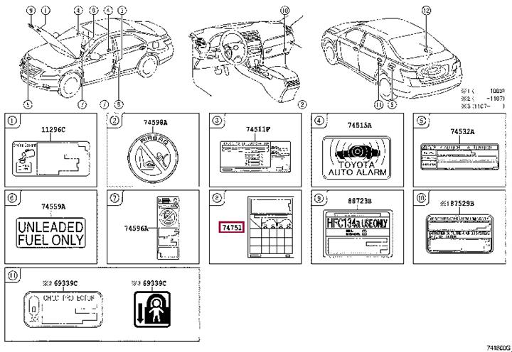4266133650 Toyota Label