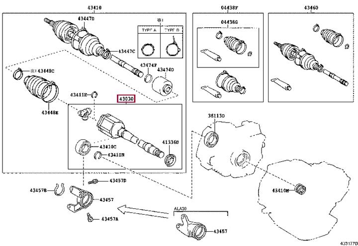 Toyota 43030-42070 CV joint 4303042070 4303042070 Toyota CV joint