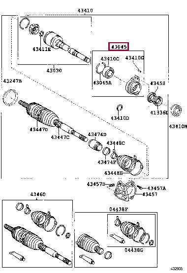 Toyota 43045-20010 CASE SUB-ASSY, DRIVE 4304520010 4304520010 Toyota CASE SUB-ASSY, DRIVE