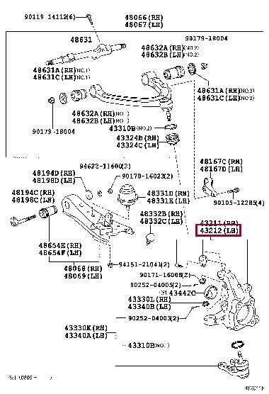4321229026 Toyota Knuckle swivel