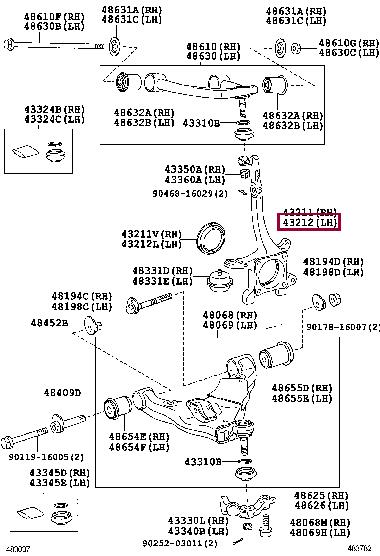 4321260240 Toyota Knuckle swivel