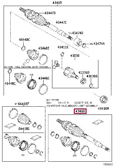 4346009X50 Toyota CV joint