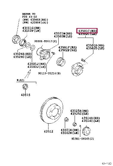 Toyota 43502-0K030 Wheel hub 435020K030 435020K030 Toyota Wheel hub