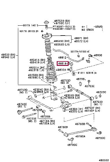 Toyota 48818-20380 Rear stabilizer bush 4881820380