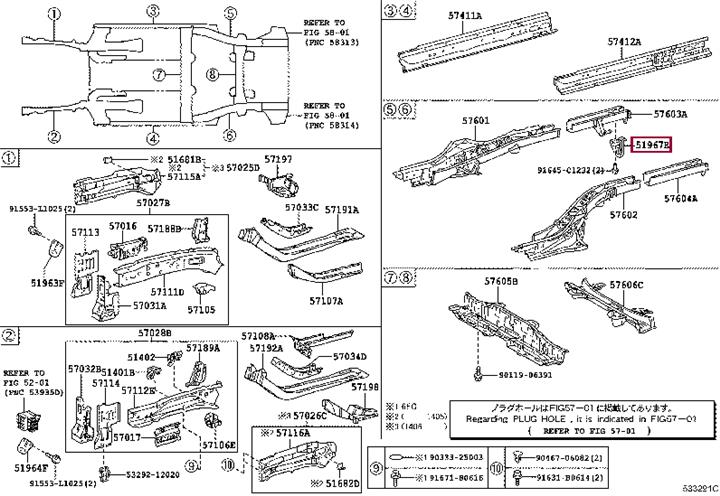 5196812180 Toyota HOOK TRANSPORT RR