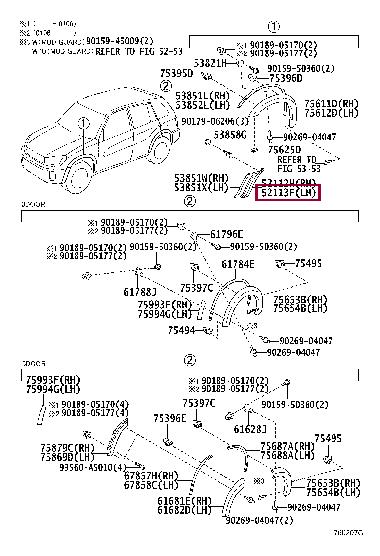 5211342040 Toyota Front bumper trim
