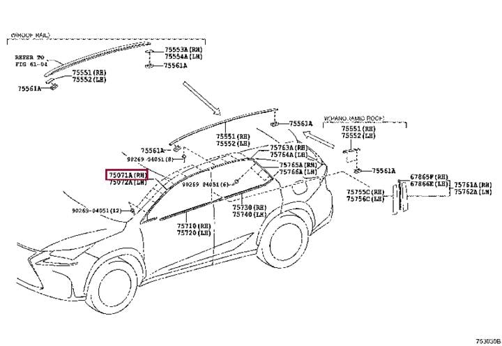7507178010 Toyota MOULDING SUB-ASSY F