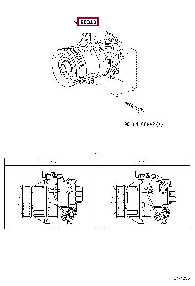 Toyota 8831052550 Compressor, air conditioning 8831052550