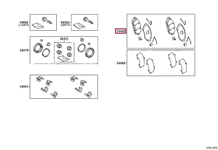 Toyota 04465-0K380 Disc brake pad set 044650K380