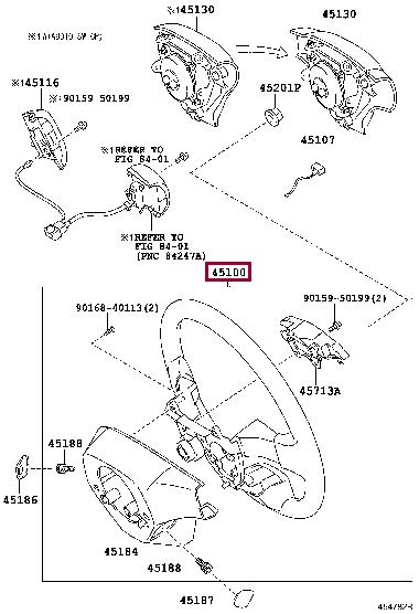 4510012D50B0 Toyota Steering Wheel