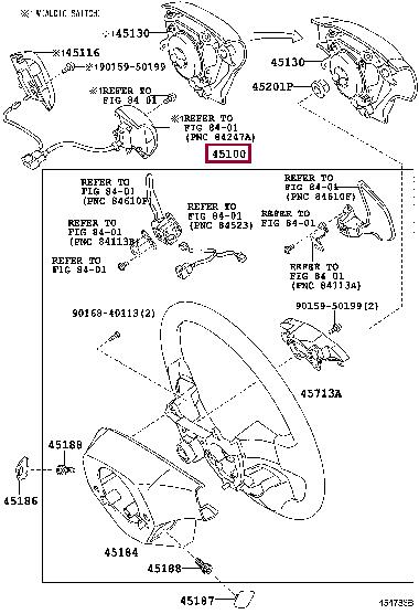 4510012D80B0 Toyota Steering Wheel