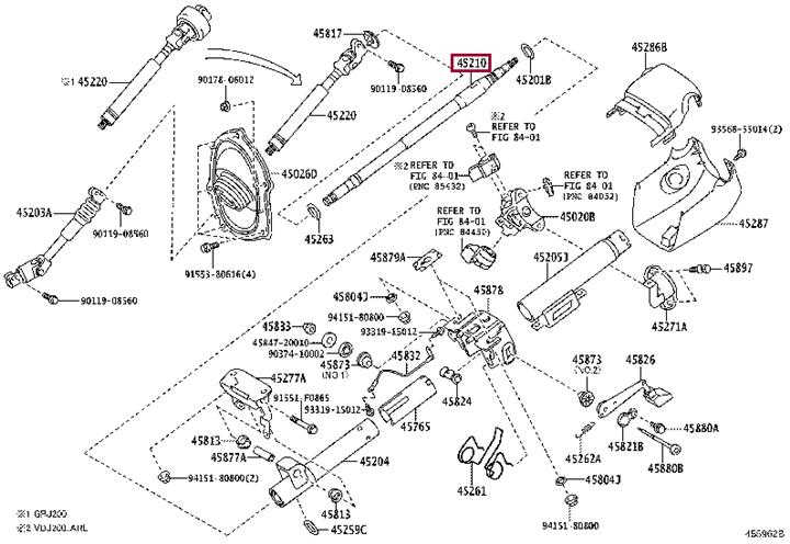 4521060180 Toyota Steering shaft