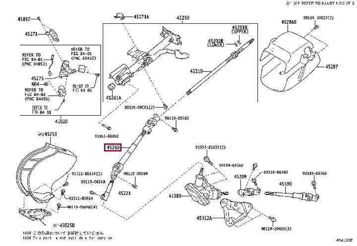 4526026120 Toyota Steering shaft
