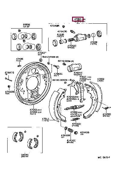 Toyota 47550-39175 Wheel Brake Cylinder 4755039175