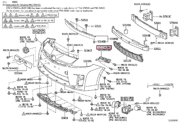 5211547041 Toyota Support, front bumper side, rh