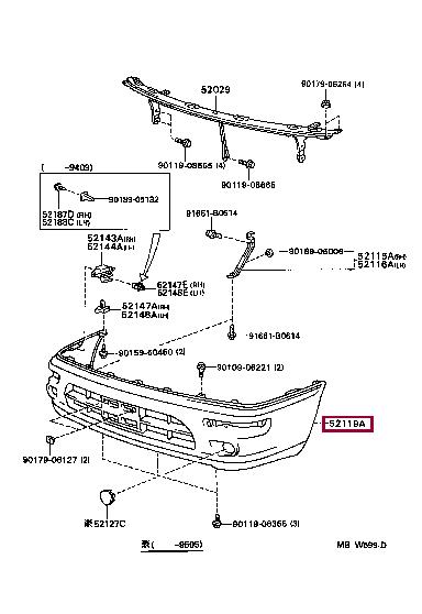 521191E130 Toyota Front bumper