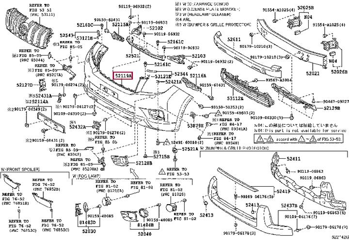 521196A943 Toyota Front bumper