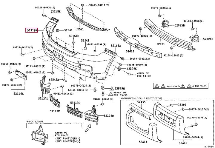 521196A975 Toyota Front bumper