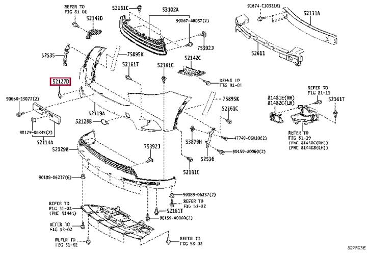 521270E925 Toyota Bumper cover